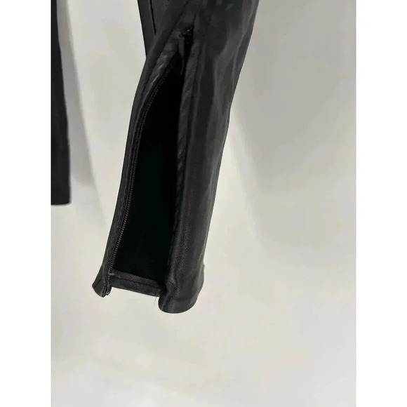 NWT FREE PEOPLE Women Size 6 Black Vegan Leather Side &Ankle Zippers 30"x28" - Picture 5 of 13